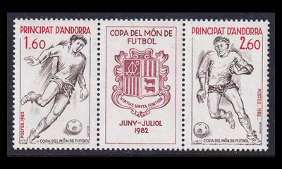 Andorra Fr 323-4ds ** Jalkapallon MM-kilpailut (1982)