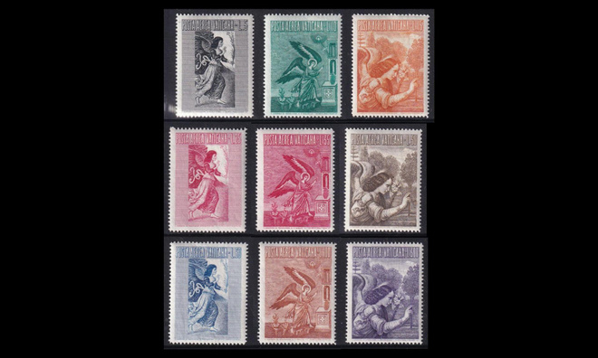Vatikaani 241-9 ** Lentoposti arkkienkeli Gabriel (1956)