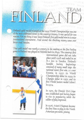 1998 Esso Olympic Nagano postcards #47 Team Finland