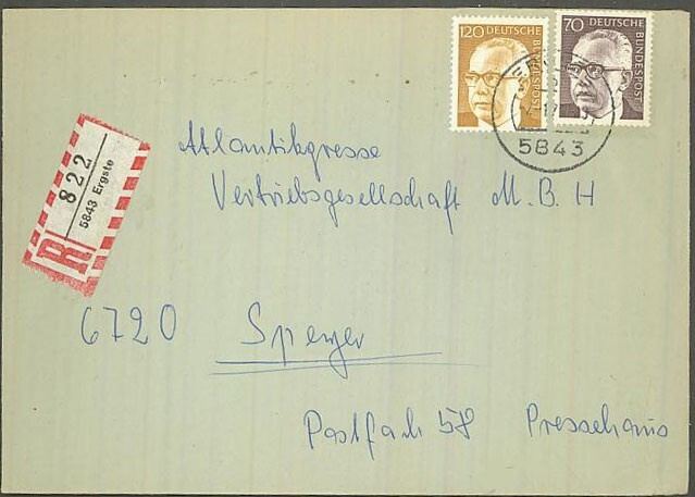 Bund Mi 691 ym R-kirje
