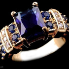 34 .. 10kt Yellow Gold Sapphire Kaunis .. Sormus - pikkukuva 2