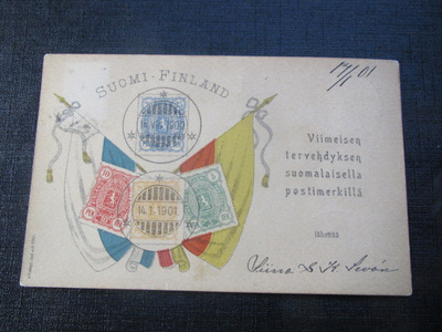 Postimerkkien muistokortti 14.1.1901.