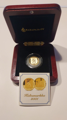 1mk kultaraha 2001 proof