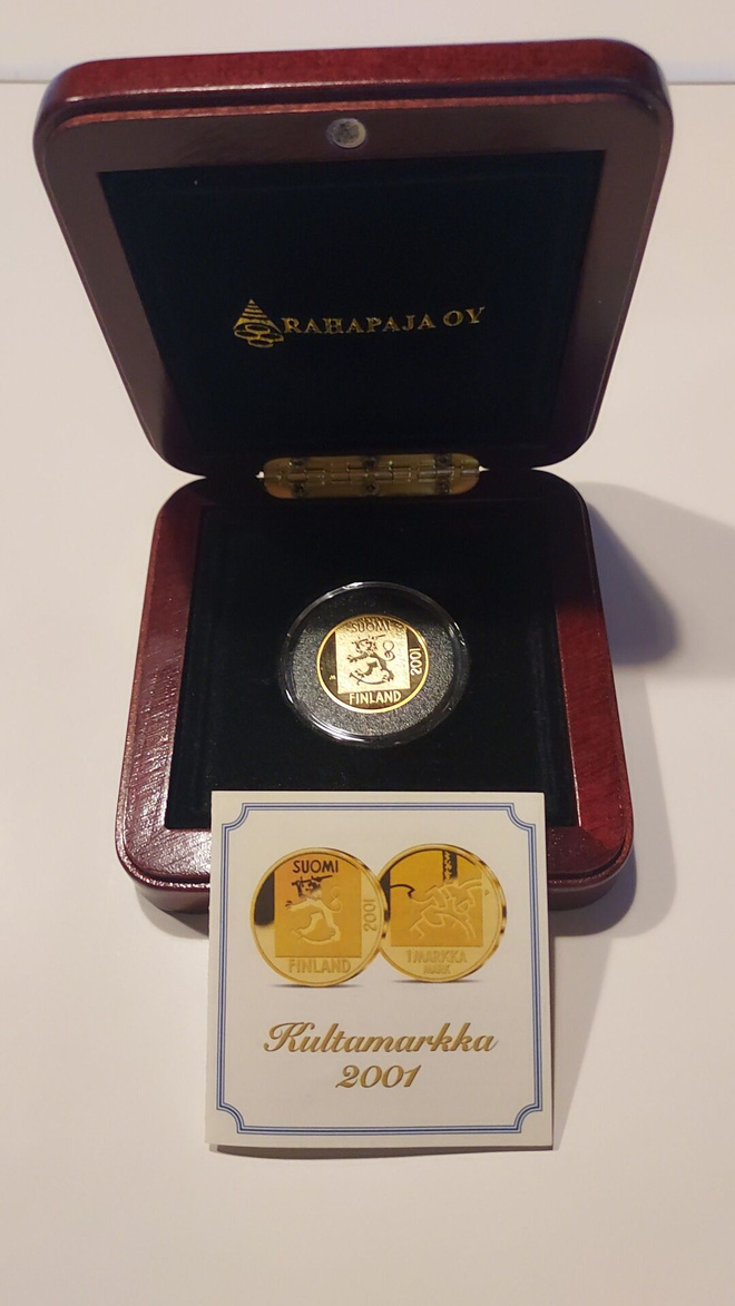 1mk kultaraha 2001 proof