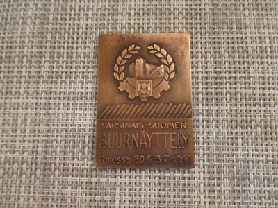 Varsinais-Suomen Suurnäyttely Turussa 30.6.-3.7.1960 mitali.