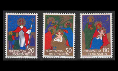 Liechtenstein 788-90 ** Joulu (1981)