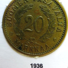 Raha Markka kolikko vanhoja kivoja  20 mk - pikkukuva 1
