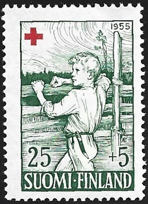 1955 Punainen Risti 25 + 5 mk **  LaPe 449
