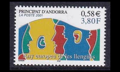 Andorra Fr 570 ** Euroopan kielten vuosi (2001)