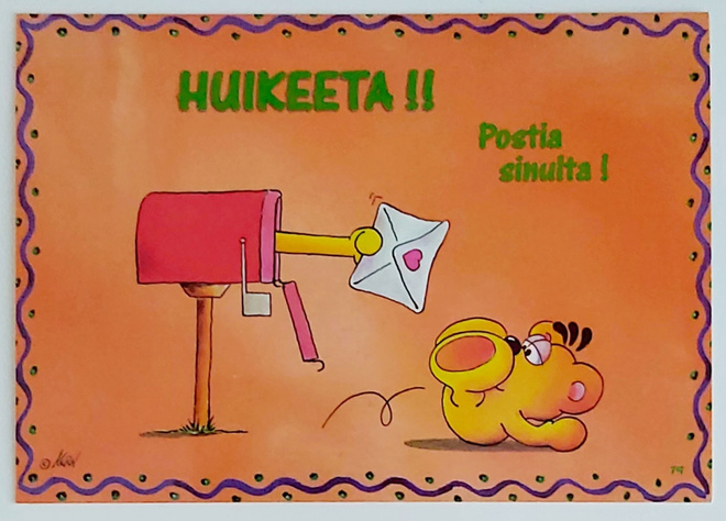"HUIKEETA!! Postia sinulta!"-KULKEMATON POSTIKORTTI
