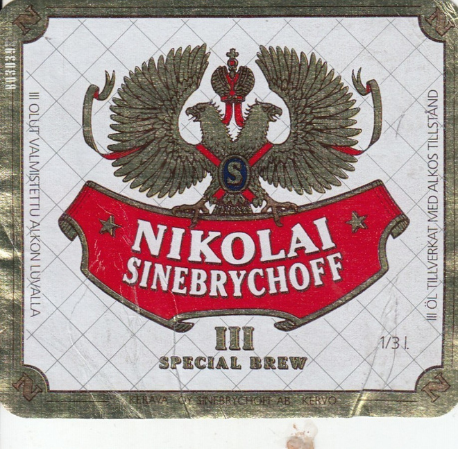 Olutetiketti  Nikolai III Special Brew  Sinebrychoff  ,   a3