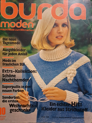 Burda moden kaavalehti 1977/10