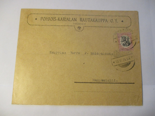1924 Joensuu Pohjois-Karjalan Rautakaupaa Oy