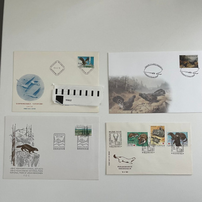 Eläinaiheisia FDC-kuoria, merkkejä ja erikoisleimoja
