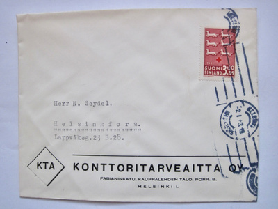 VANHA FDC Ensipäiväkuori 2.I.1943 Punainen Risti