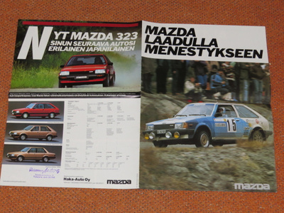 1983 Mazda 323 esite - KUIN UUSI - suom - 16 sivua