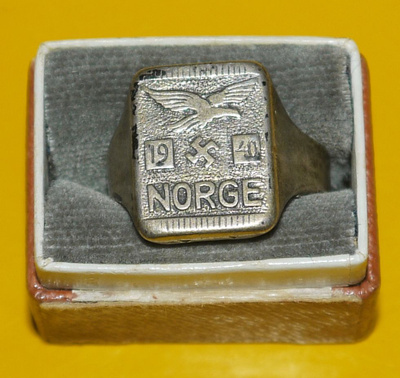 Norjan Miehitys 1940 Hopeinen Saksan Luftwaffe sormus