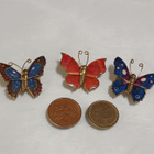 3kpl vintage emaloitu perhonen solki rintaneula, butterfly - pikkukuva 2