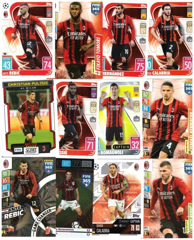 12 x AC MILAN sis. 2 x Erikoiskorttia