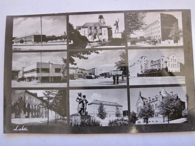 VANHA Postikortti Lahti Rautatie Asema ym 1943
