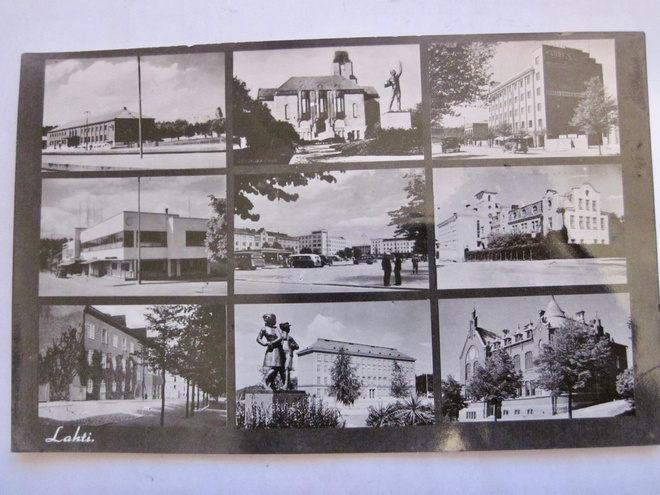 VANHA Postikortti Lahti Rautatie Asema ym 1943