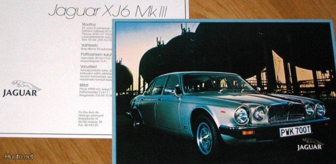1981 Jaguar XJ6 Mk III esite - KUIN UUSI - suomalainen