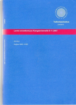 Lento-onnettomuus Kangasniemellä 8.11.2007