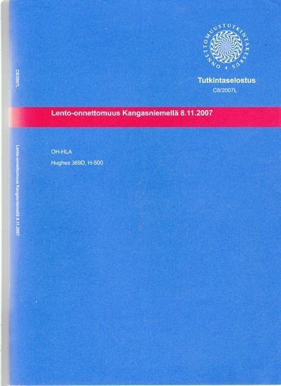 Lento-onnettomuus Kangasniemellä 8.11.2007