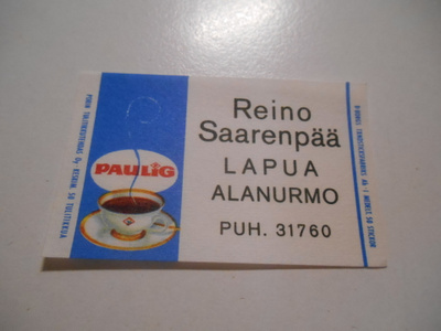 TT Etiketti Paulig Reino Saarenpää Lapua Alanurmo