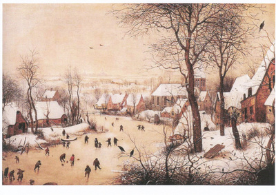 Pieter Bruegel: Talvinen maisema, luistelijat, lintuansa
