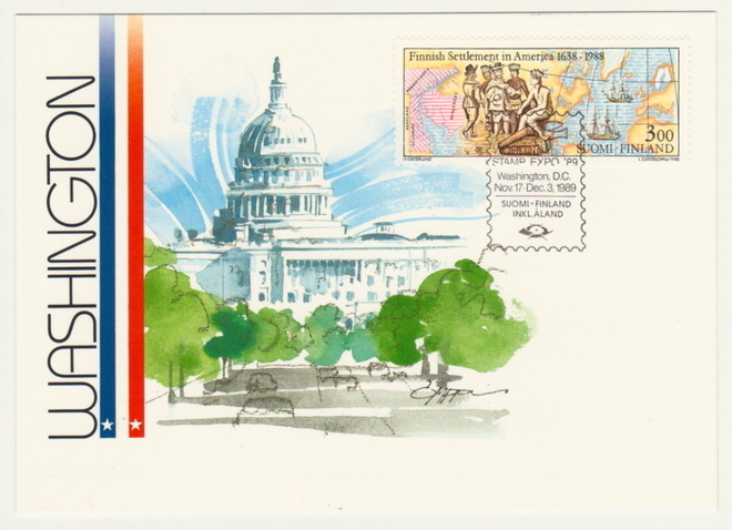 Omppu Omenamäki : Näyttelykortti Stamp Expo 89