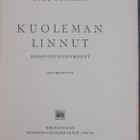 Todd Downing: Kuoleman linnut, Otava 1942. 268 s. - pikkukuva 4
