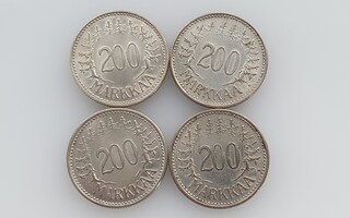 Hopearahat 4x 200 Markkaa 1956-1959