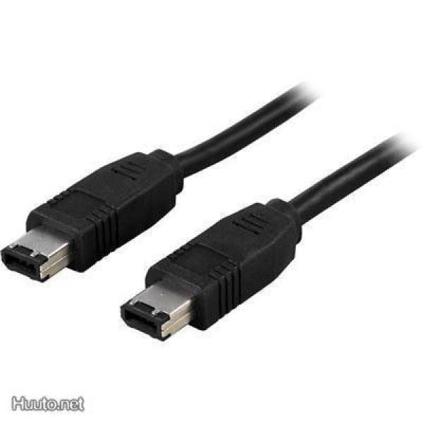 Deltaco Firewire kaapeli, 6-pin uros - 6-pin uros, 1m *UUSI*