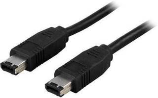 Deltaco Firewire kaapeli, 6-pin uros - 6-pin uros, 1m *UUSI*