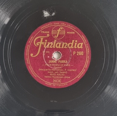 Savikiekko 1956 - Reijo Kallio - Finlandia P 260