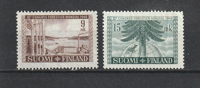 1949 Maailman Metsäkonferenssi merkit leimaamattomana**