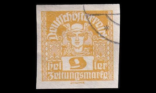 Itävalta 298x o Sanomalehtimerkki 9 H (1920)