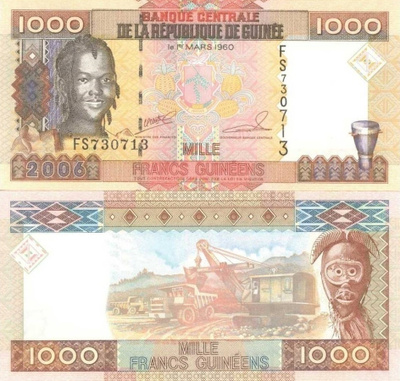 (B0071) GUINEA, 2006. 1000 Francs. P-40. UNC