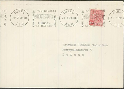 1968 ABOEX68 viestillinen kirje