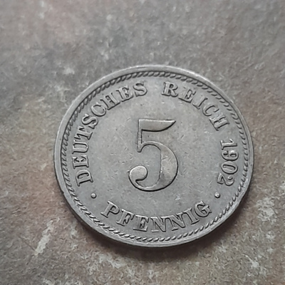 Deutsches Reich 5 pfennig 1902 D