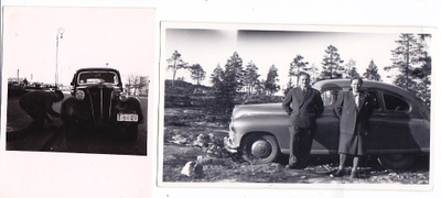 2 VANHAA Valokuvaa KIVAT Autot Ford Eifel ym 1950-l