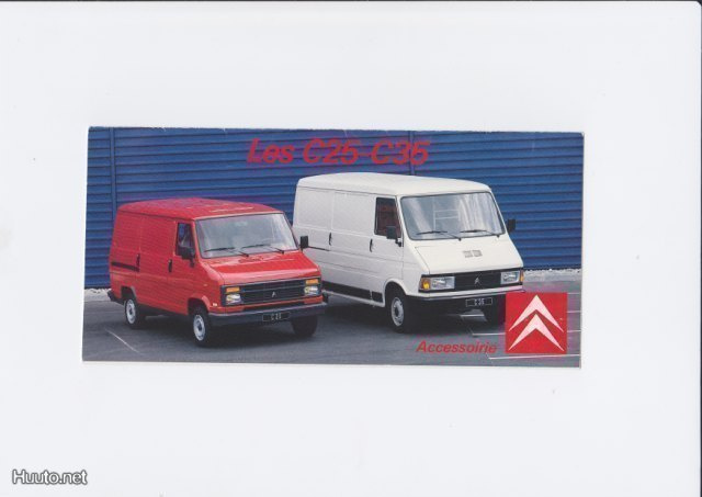 Citroen C-25 ja C-35 lisävarusteet -esite, 1986