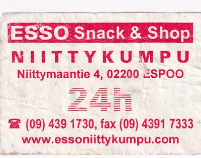 Espoo, Niittykumpu. SHELL, 24H,    s9/3