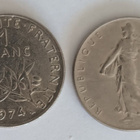 3 kpl Ranska 1 frangi 1974, 1977 & 1978, 4 kuvaa - pikkukuva 1