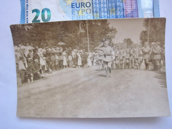Valokuva Suojeluskunta Paraati 1919 Ahvola Jääski Antrea ?
