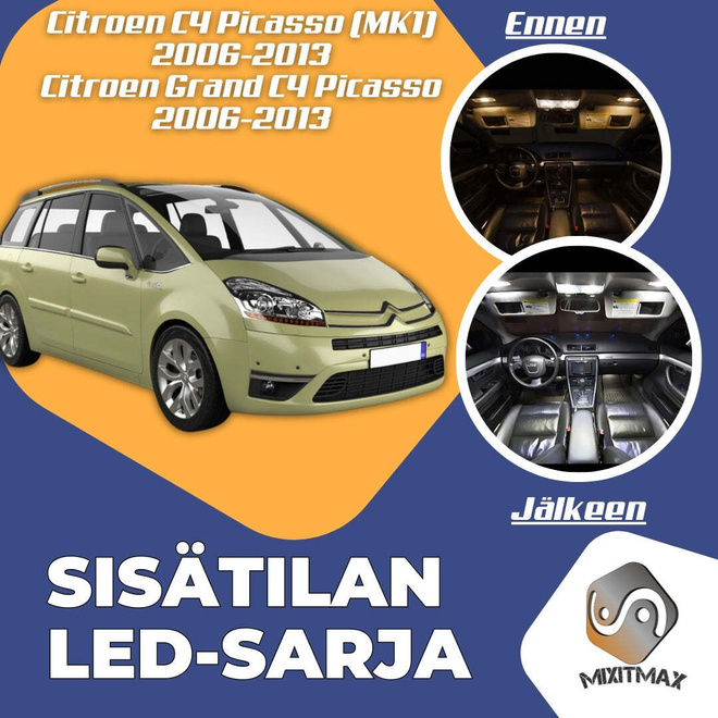 Citroen C4 Picasso (MK1) Sisätilan LED-sarja 13-