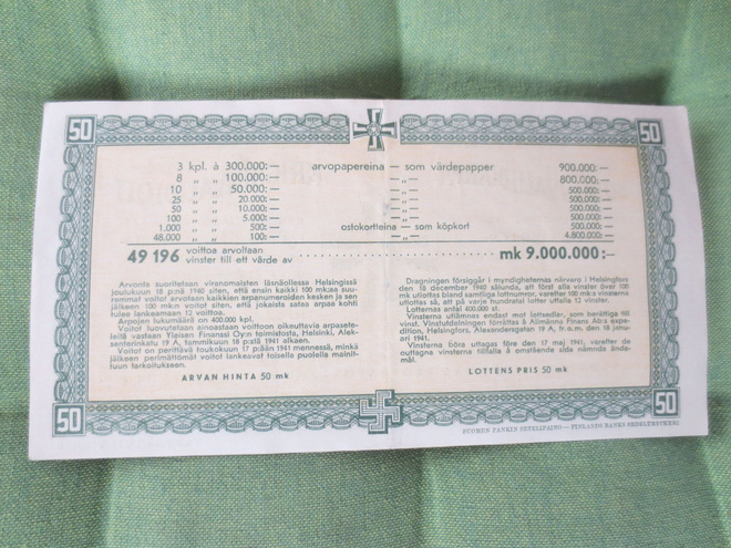 Sotainvalidi Arpa 1939-1940 Talvis. Haav.hyväksi