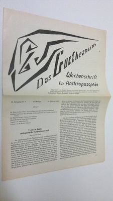 Martin (red.) Barkhoff : Das Goetheanum nr. 9/1985 : Woch...