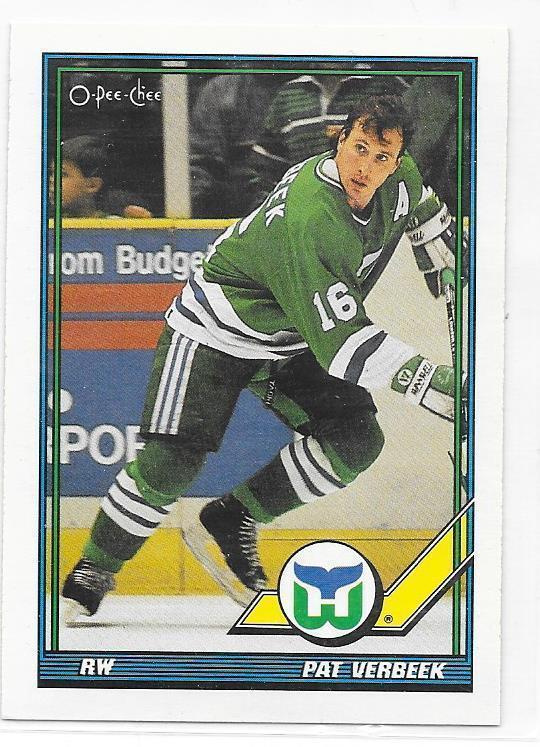 1991-92 OPC #499 Pat Verbeek Hartford Whalers